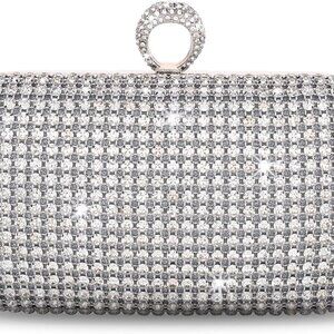 Women Rhinestone Evening Clutch Glitter Purse Bag for Wedding Party